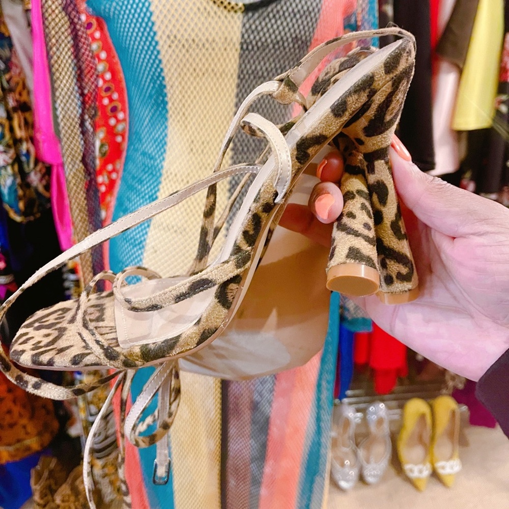 Animal Print Strappy Heels - Picture 2 of 5